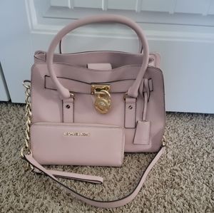 (SOLD) Authentic Michael Kors Hamilton East West with matching MK Wallet.